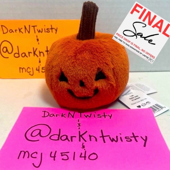 LAST ONE! BNWT JELLYCAT OOKY JACK O LANTERN 3” ORIGINAL RELEASE PRICE FIRM - Picture 1 of 9